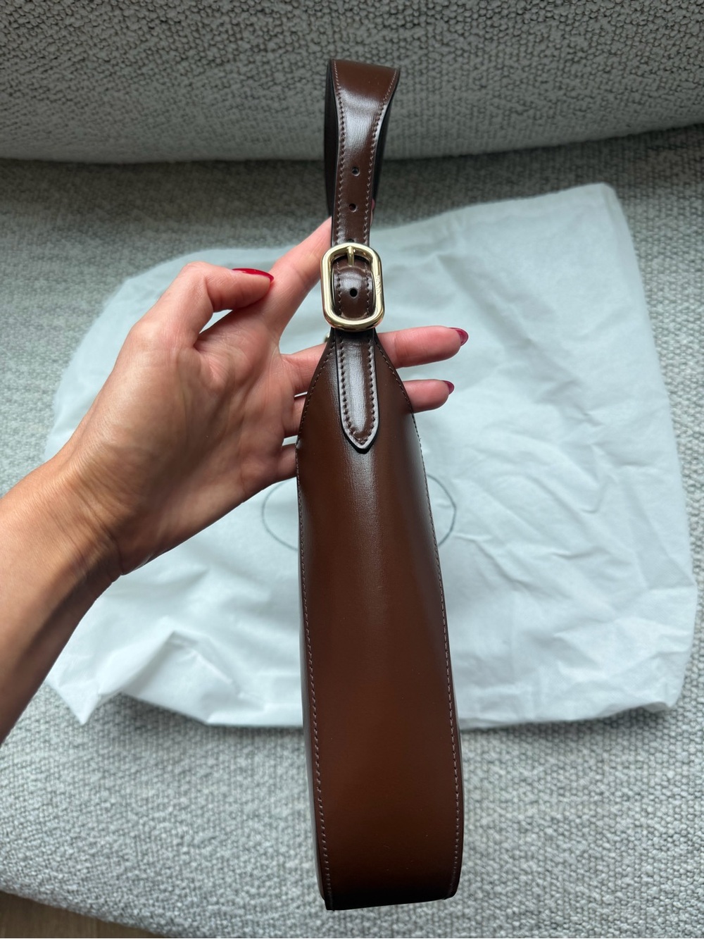 Prada Brown Leather Shoulder Hobo with Gold Hardware - Picture 4 of 7